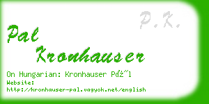 pal kronhauser business card